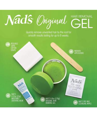 Nad's Gel Wax Hair Removal Kit for Women - Body & Face - 6 oz - Buy Online on GoSupps.com
