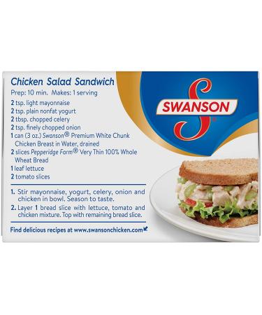 Swanson White Premium Chunk Chicken Breast in Water 3 oz (Pack of 3) - Tender Rib Meat Included - Buy Online on GoSupps.com