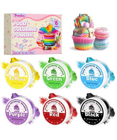 Colorant Alimentaire Poudre 5g x 6 Couleurs Vibrantes Colorant Alimentaire Hautement Concentr e Poudre Colorante Comestible Pour Gla age Fondant G teaux Macarons Biscuits ufs De P ques
