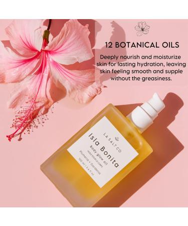 LA SALT CO Isla Bonita Body Glow Oil - Tropical Floral Body Oil - Hydrates and Moisturizes Dry Skin - Non-Greasy Formula 100% Natural 12 Botanical Oils Including Jojoba and Argan Oils - 3.4 Ounces - Buy Online on GoSupps.com