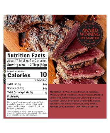 G Hughes Smokehouse Sugar Free BBQ Sauce Hickory 18 Ounce - Buy Online on GoSupps.com