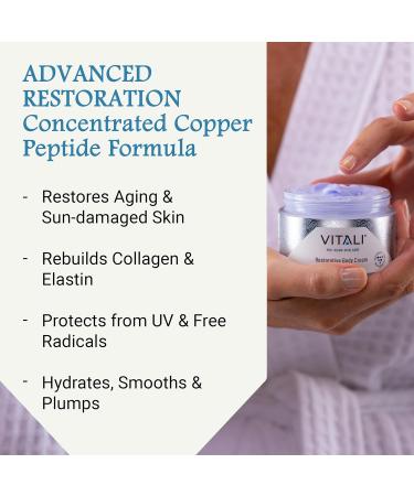 Vitali Restorative Body Cream with Copper Peptides - Anti-Aging Moisturizer for Hydration & Wrinkle Protection - 1.69 fl. oz - Buy Online on GoSupps.com