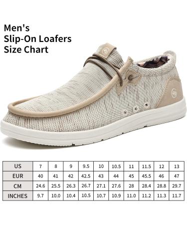 JARLIF Men's Casual Slip-On Loafers - Comfortable Boat Shoes with Arch Support (US Size 7-13) | Beige - Buy Online on GoSupps.com