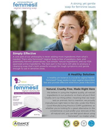 Aidance Femmesil Feminine Care Antibacterial Soap for Yeast Infection Relief | Vaginal Health Body Wash 75gm - Buy Online on GoSupps.com
