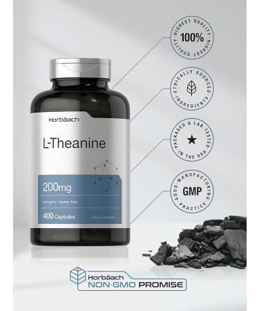 Horb ach L Theanine | 200mg | 400 Capsules | Value Size | Non-GMO Gluten Free Supplement - Buy Online on GoSupps.com