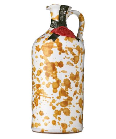 Galantino Ceramic Orcio Hand Painted Yellow Pattern with Extra Virgin Oil 500ml - 100% Italian Galantino