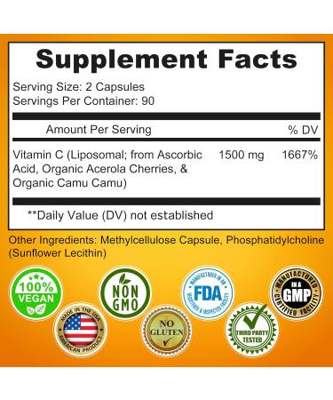 SUPPLEMENTS STUDIO High Absorption Antioxidant & Immune Support Bundle Liposomal Vitamin C 1500mg + Glutathione 500mg + Quercetin with Bromelain Zinc & Whole Food Blend Vegan Non-GMO Capsules - Buy Online on GoSupps.com