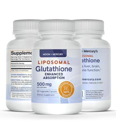 Liposomal Glutathione Capsules - Enhanced Reduced Glutathione Supplement | 60 Count for Optimal Detox & Health - Buy Online on GoSupps.com