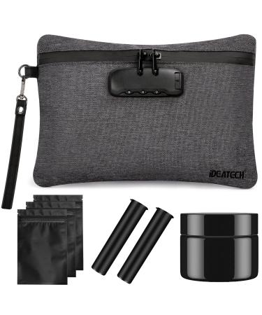 Smell Proof Bag, Smell Proof Containers with Combination Lock, Smell Proof Stash Bag, Money Safe Organizer, Odor Proof Case Storage Bags for Travel, Smell Proof Pouch with Smell Proof Bags BLack