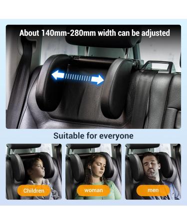 Adjustable Neck Support Pillow for Kids - Leather Car Headrest with Telescopic Rod & Sliding Clips - Buy Online on GoSupps.com
