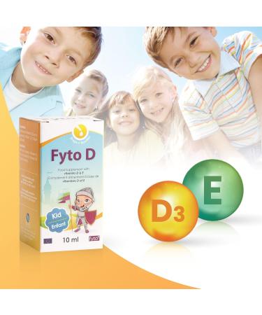 Fyto D 800 IU Vitamin D3 for Children - Growth & Vitality Bone & Teeth Support Enhanced Immunity & Defense 10ml Dropper Neutral Taste Plant Derived Natural No Additives - Buy Online on GoSupps.com