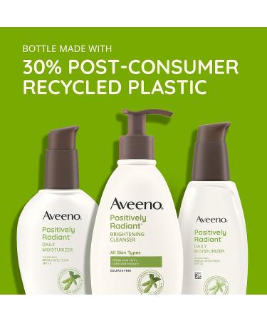 Aveeno Positively Radiant Brightening Facial Cleanser for Sensitive Skin | 11 Fl. Oz | Moisture Rich Soy Extract | Non-Comedogenic & Hypoallergenic - Buy Online on GoSupps.com