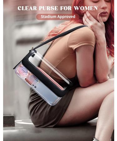 Vorspack Clear Stadium Bag - Stylish PVC Clear Purse for Women - Black - Buy Online on GoSupps.com