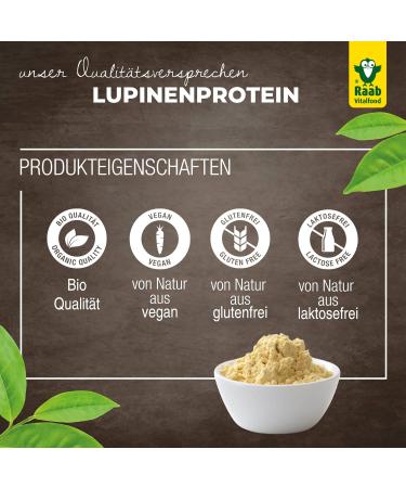 Raab Vitalfood Organic Lupine Protein Powder - 43% Vegan Protein from Sweet European Lupins 100g - Buy Online on GoSupps.com