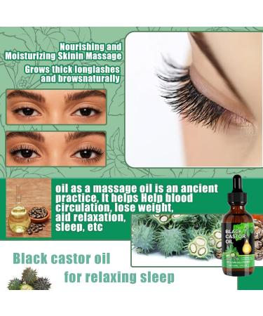 Premium Organic Black Castor Oil for Eyelashes & Eyebrows - 60ML Cold Pressed Hair Growth Solution - Buy Online on GoSupps.com