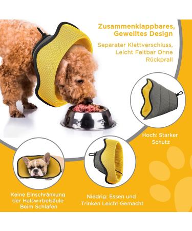 Bonthe Halskrause Dog Collar - Breathable Elizabethan Soft Protective Dog Collar for Post-Op Care Adjustable with Leak Protection - Prevent Licking from Wounds (Yellow) - Buy Online on GoSupps.com