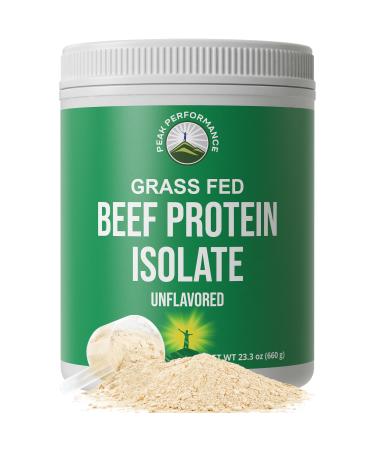 Grass Fed Beef Protein Powder - Lactose Free Great Tasting Beef Protein Isolate. Complete Animal Based Non Dairy Paleo Carnivore Supplement for Prime Muscle Building. No Whey. Unflavored