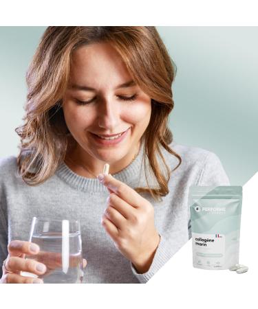 My Basics Peptan Patented Marine Collagen + Hyaluronic Acid & Vit C Collagen Type I for Skin and Joints - 60 Capsules - 1 Month of Treatment Performs - Buy Online on GoSupps.com