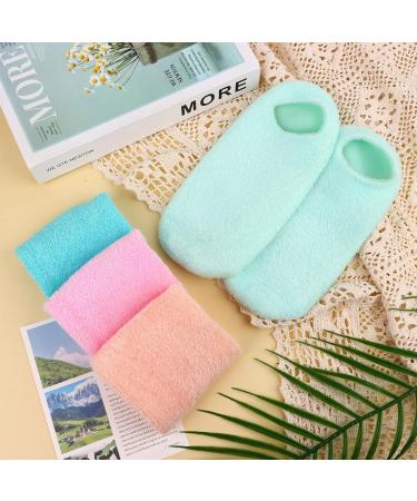 4 Pairs Moisturizing Spa Socks Aloe Socks Gel Sleeping Fuzzy Socks Lotion Feet Infused Socks Foot Care Heel Spa Socks for Women Men Repairing Softening Dry Feet Cracked Heels - Buy Online on GoSupps.com