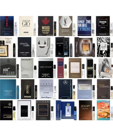 High End Random Selection Designer Fragrance Cologne Sampler Set for Men - (Pack of 8 Sample Vials)