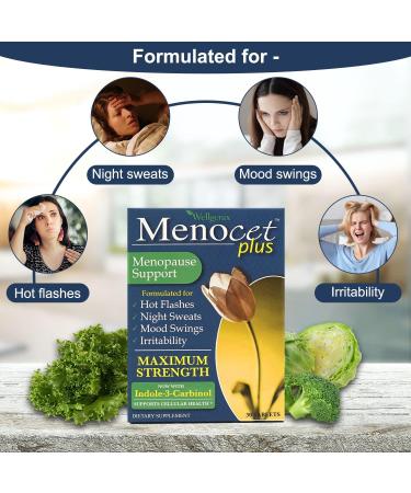 Menocet Plus Menopause Support - Natural Relief for Hot Flashes, Night Sweats & Mood Swings - 30 Tablets - Buy Online on GoSupps.com