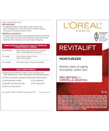 L Or al Paris Revitalift Anti-Wrinkle + Firming Anti-Aging Cream Day Moisturizer with Pro-Retinol & Centella Asiatica 50 Ml Day Cream - 50ml - Buy Online on GoSupps.com