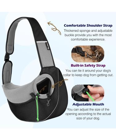 Pawaboo Dog Carrier Bag | Adjustable Pet Shoulder Bag for Outdoor Travel | Black - Large - Buy Online on GoSupps.com