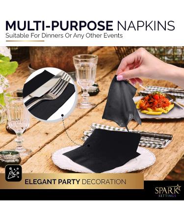 Amcrate Big Party Pack 100 Count Black Beverage Napkins - Ideal for Wedding  Party  Birthday  Dinner  Lunch  Cocktails. (5 x 5) - Buy Online on GoSupps.com