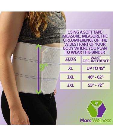 Mars Wellness Premium Plus Size Bariatric Abdominal Binder 2XL - Waist 46-62 - Bariatric Abdominal Brace for Men or Women - Pack of 1 - Buy Online on GoSupps.com