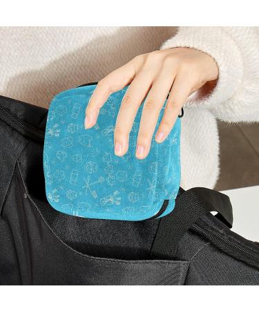 Sanitary Napkin Storage Bag Portable Period Bag for Women Teen Girls Cartoon Teeth Pattern Menstrual Cup Pouch Nursing Pad Holder (Multicolor) Color 3 - Buy Online on GoSupps.com