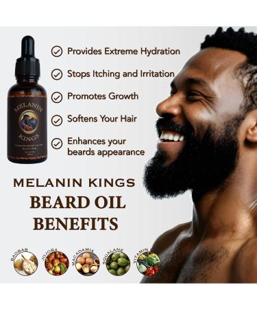 Melanin Kings Beard Grooming Kit - Natural African Ingredients for Men | Wash Oil Balm Brush Comb & Scissors - Buy Online on GoSupps.com