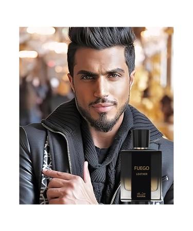 RAYAN Fuego Leather Perfume for Men Long Lasting Arabian Eau De Parfum 100mL (3.34 Fl oz) Men Perfume with Bergamot Lavender Vetiver Sandalwood Tonka & Amber - Ideal Gift for Valentine's Day - Buy Online on GoSupps.com