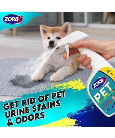 ZORBX Pet Stain and Odor Eliminator - Natural Enzyme Formula for Dog & Cat Urine | 24 oz Spray - Buy Online on GoSupps.com