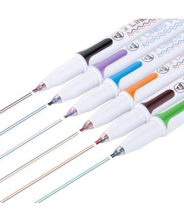 Mr. Pen Double Line Pen 6 Pack - Assorted Colors for Bible Journaling and Drawing - Buy Online on GoSupps.com