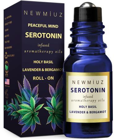 Calming Roll On Essential Oil Blend - Anti Anxiety Serotonin Lavender, Bergamot & Holy Basil Destress - Relaxation Stress Relief Gifts for Women Perfect Stocking Stuffers - NEW MIUZ