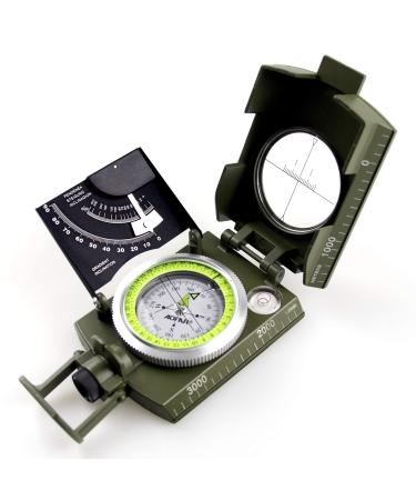 AOFAR AF-4074 Military Compass for Hiking,Lensatic Sighting Waterproof,Durable,Inclinometer for Camping,Boy Scount,Geology Activities Boating Camouflage