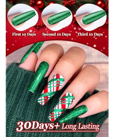 12 Colors Christmas Gel Nail Polish Set EBANKU Christmas Collection Gel Nail Polish Glitter Red Green Blue White Gold Silver Gel Polish Starter Kit Xmas Nail Polish Kit for Women Girls DIY Nail Art - Buy Online on GoSupps.com