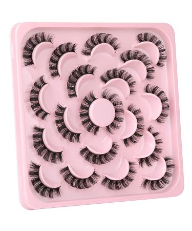 ALICROWN 3D Faux Mink Russian Strip Lashes - 15MM Fluffy DD Curl, 10 Pairs Wispy Eyes - Buy Online on GoSupps.com