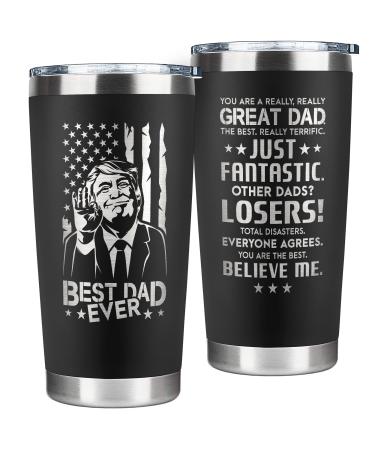 Gifts for Dad from Daughter Son Kids - Dad Gifts - Birthday Gifts for Dad, Dad Birthday Gift, Fathers Day - Gift for Dad, Present for Dad Gift Ideas, Father Gifts - 20 Oz Engraved Dad Tumbler Black