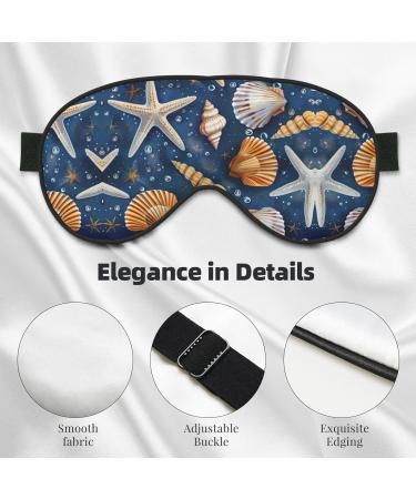 Starfish and Seashell Pattern Print Double-Sided Eye Mask Soft and Light Blocking for Enhancing Sleep Quality - Buy Online on GoSupps.com