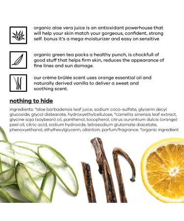 basd Natural Body Wash - Cr me Br l e Scented | Organic, Vegan, Hypoallergenic - 8oz - Buy Online on GoSupps.com