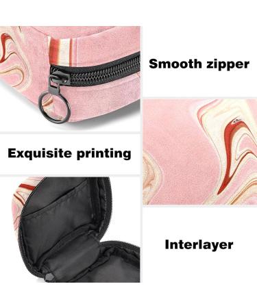 Menstruation Pad Bag with Zipper | Women's Napkin & Tampon Collection Bag - Golden Pink Marble | Stylish & Functional Travel Accessory - Buy Online on GoSupps.com