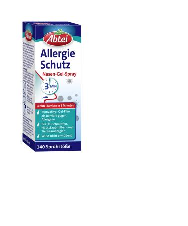 Abbey allergy protection nasal gel spray - for hay fever house dust mite and animal hair allergies - does not have tiring - 1 bottle of 120 sprays - 20 ml (1 Pack)