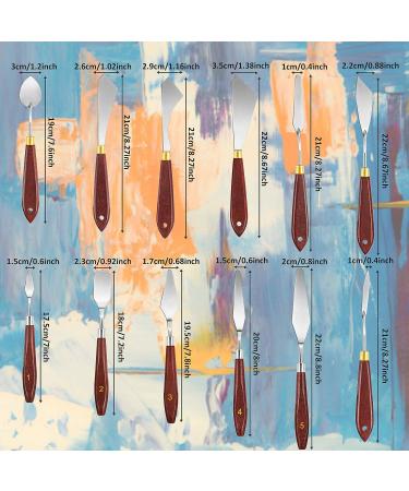 12-Piece Stainless Steel Painting Knife Set with Wooden Handle - Ideal for Color Mixing, Oil Painting Supplies - Buy Online on GoSupps.com