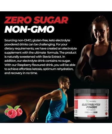 Nutrality Electrolytes Powder 350g - Sugar-Free Keto Hydration Recovery Paleo Supplement | Vegan | 50 Servings (Raspberry) - Buy Online on GoSupps.com