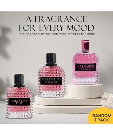 Valentine/Valuable Perfume for Women Eau De Parfum-Amber Floral Jasmine Bourbon Vanilla & Woods Oriental-Floral Fragrance with a Modern Twist Elegant 100ml Bottle with Box Package(Random 1PCS) Valentine Milano 3.4 Fl Oz (Pack of 1) - Buy Online on GoSupps.com