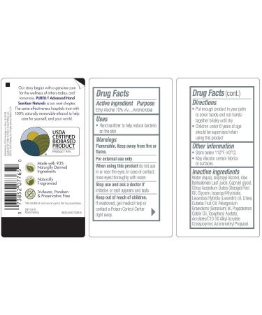 Purell Naturals Hand Sanitizer 8oz - Organic Formula for Effective Germ Protection - Buy Online on GoSupps.com