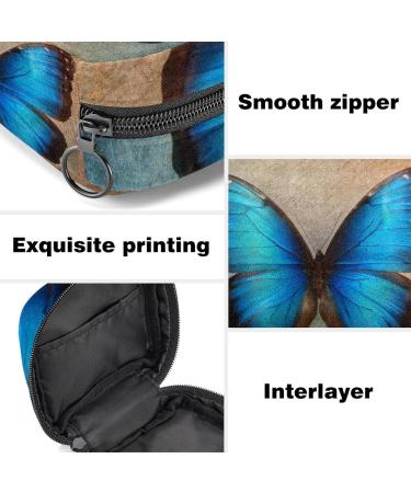 Vintage Butterfly Pattern Napkin Storage Bag - Portable Menstrual Pad Zipper Bag for Teens & Women - Buy Online on GoSupps.com