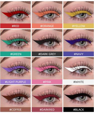 12 Colored Eyeliners Pen Set Waterproof Smudge-Proof Eye Shadow Pencil Liquid Eyeliner Makeup Set Long-Lasting High Pigmented Rainbow Eyeliner Pencils Kit Glitter Eye Liners for Women #5*12colour - Buy Online on GoSupps.com