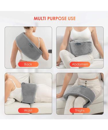 Comfier Heating Pad with Massager - Heated Waist Massage Belt for Back Pain | 2 Heat Levels & 3 Massage Modes | Cramps & Lumbar Heat Therapy - Gray - Buy Online on GoSupps.com